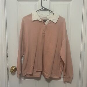 Women's Pink Collared Sweater